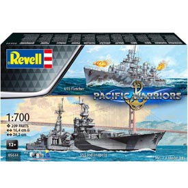 Revell Pacific Warriors - USS Fletcher & USS Indianapolis Model Set dvou lodí 1:700, 209 dílů + barvy + lepidlo + štětec