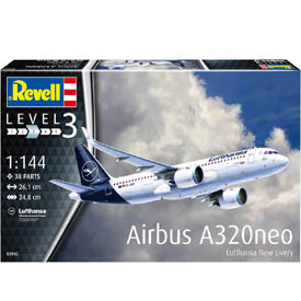 Revell Airbus A320 Neo Lufthansa "NEW LIVERY" Model Set letadlo 1:144, 38 dílů