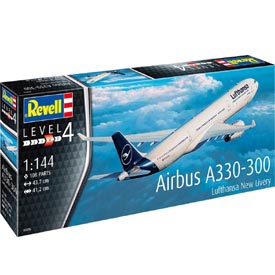 Revell Airbus A330-300 "LUFTHANSA NEW LIVERY" Model Set letadlo 1:144, 108 dílů