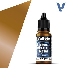 VALLEJO TRUE METALLIC 77.137 Zlatá metalická akrylová airbrush barva 18 ml