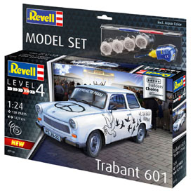 Revell Trabant 601S "Builder's Choice" Model kit Auto 1:24, 138 dílů + barvy + lepidlo + štětec