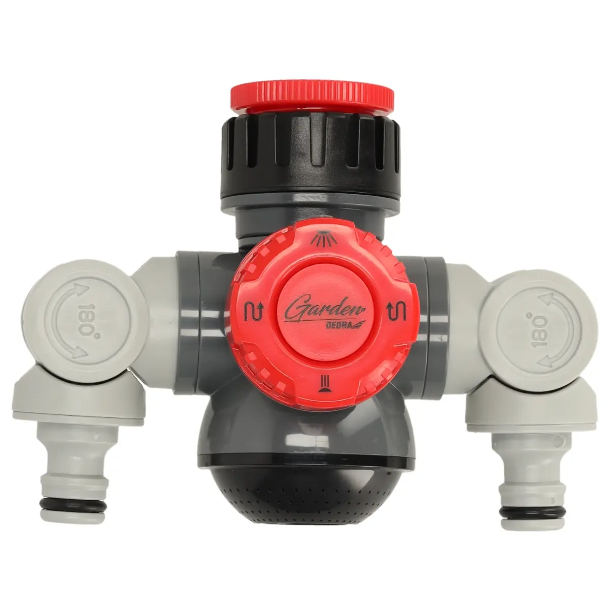 Zahradní 360° dvoucestný rozdělovač vody na kohoutek DEDRA 80N008K, 1/2" - 3/4"