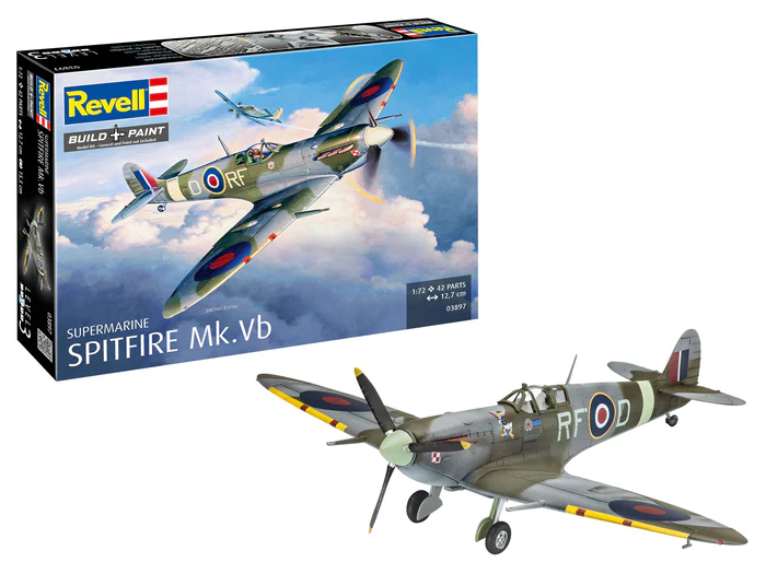 Revell 03897 Supermarine Spitfire Mk.Vb plastikový model letadla 1:72, 42 dílů