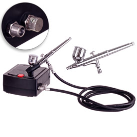 Airbrush sada s kompresorem Royalmax TC-100AK s funkcí Auto-start / Auto-stop a airbrush pistolí AB-130 0,3mm