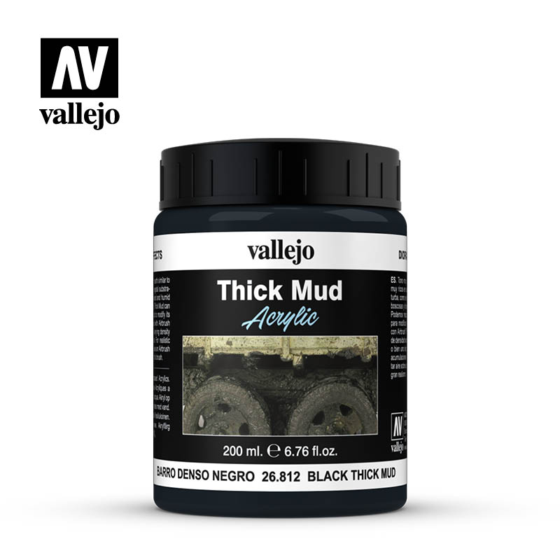 Vallejo Diorama Effects  BLACK THICK MUD - ČERNÉ BLATO,  200 ml