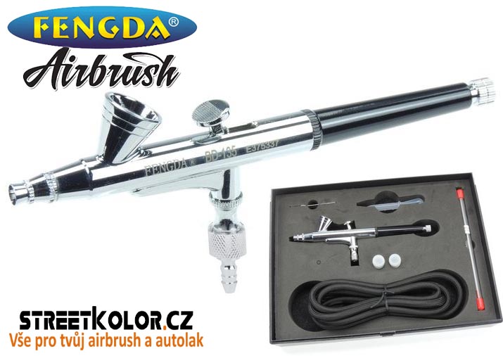 Airbrush pistole FENGDA® BD-135K 0,2 + 0,3 + 0,5 mm jehla a tryska + hadice