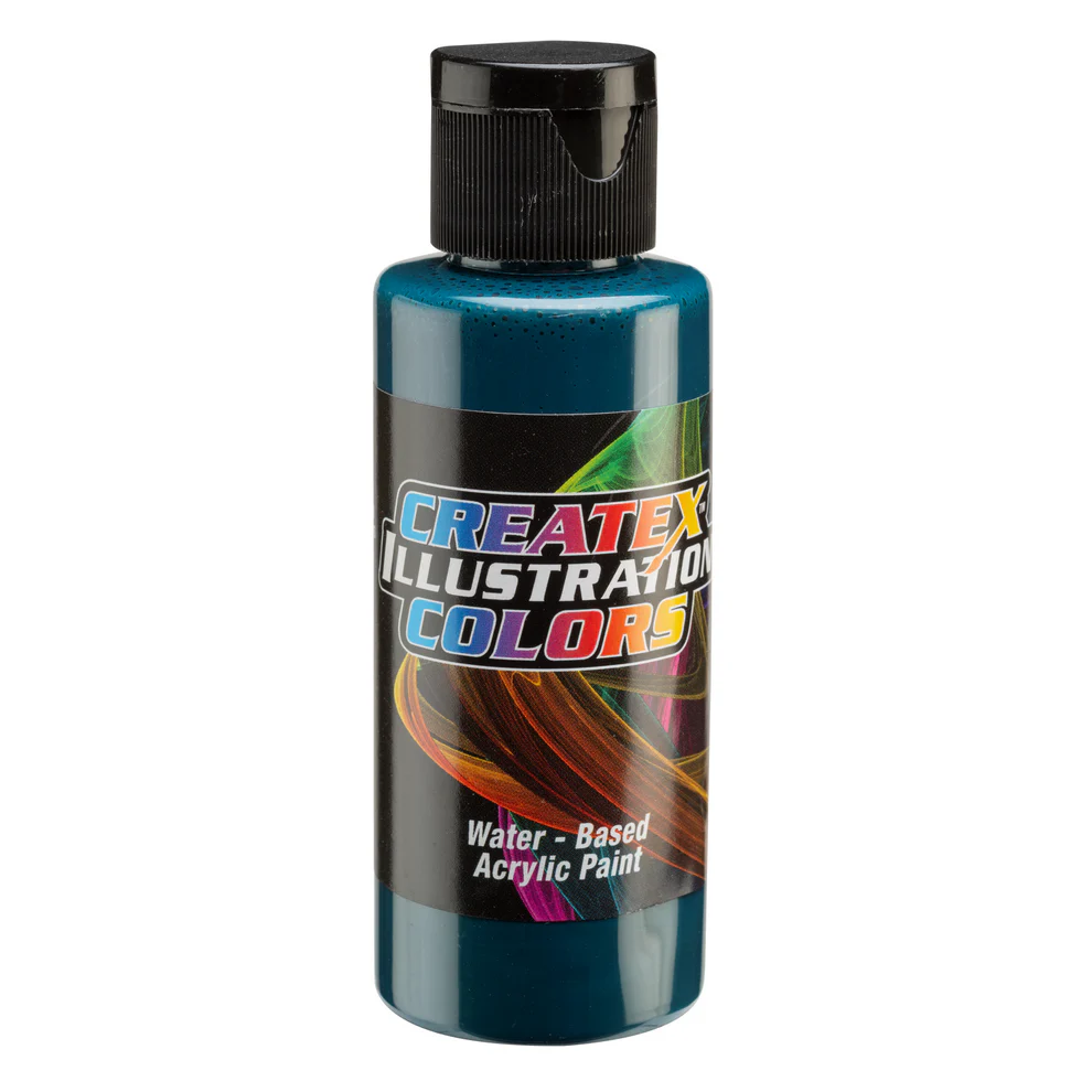 Ilustrační Tyrkysová airbrush barva CreateX 60 ml – 5058 Transparent Viridian
