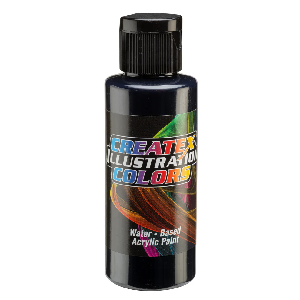Ilustrační Šedá airbrush barva CreateX 60 ml – 5066 Transparent Paynes Grey