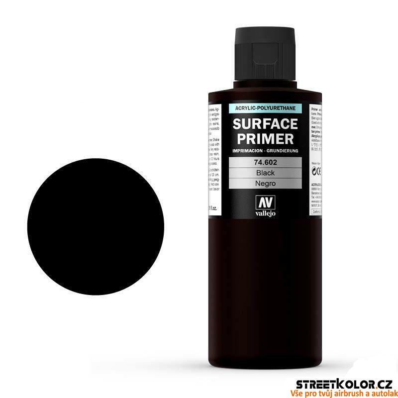 Vallejo 74.602 černý podklad pro airbrush barvy 200 ml