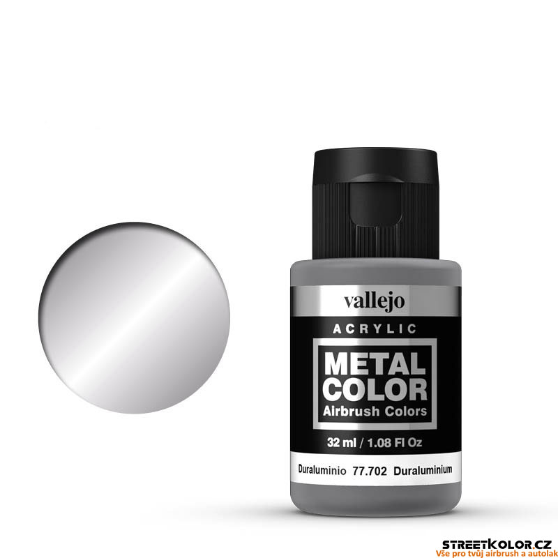 Vallejo 77.702 tmavá hliníková metalická airbrush barva 32 ml