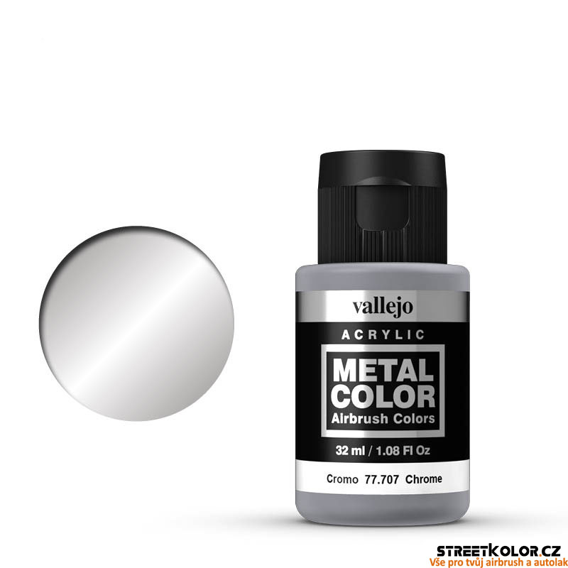 Vallejo 77.707 chromová metalická airbrush barva 32 ml