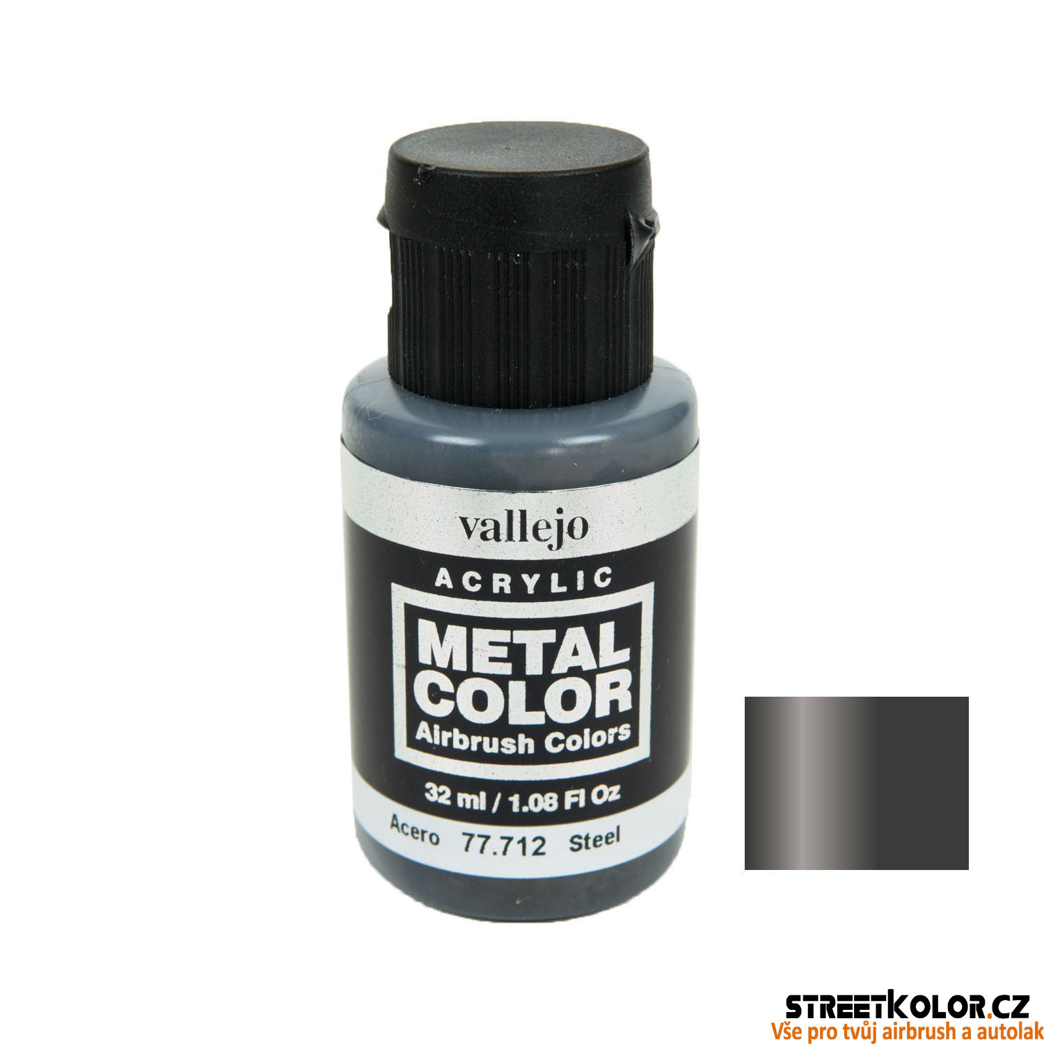 Vallejo 77.712 ocelová metalická airbrush barva 32 ml