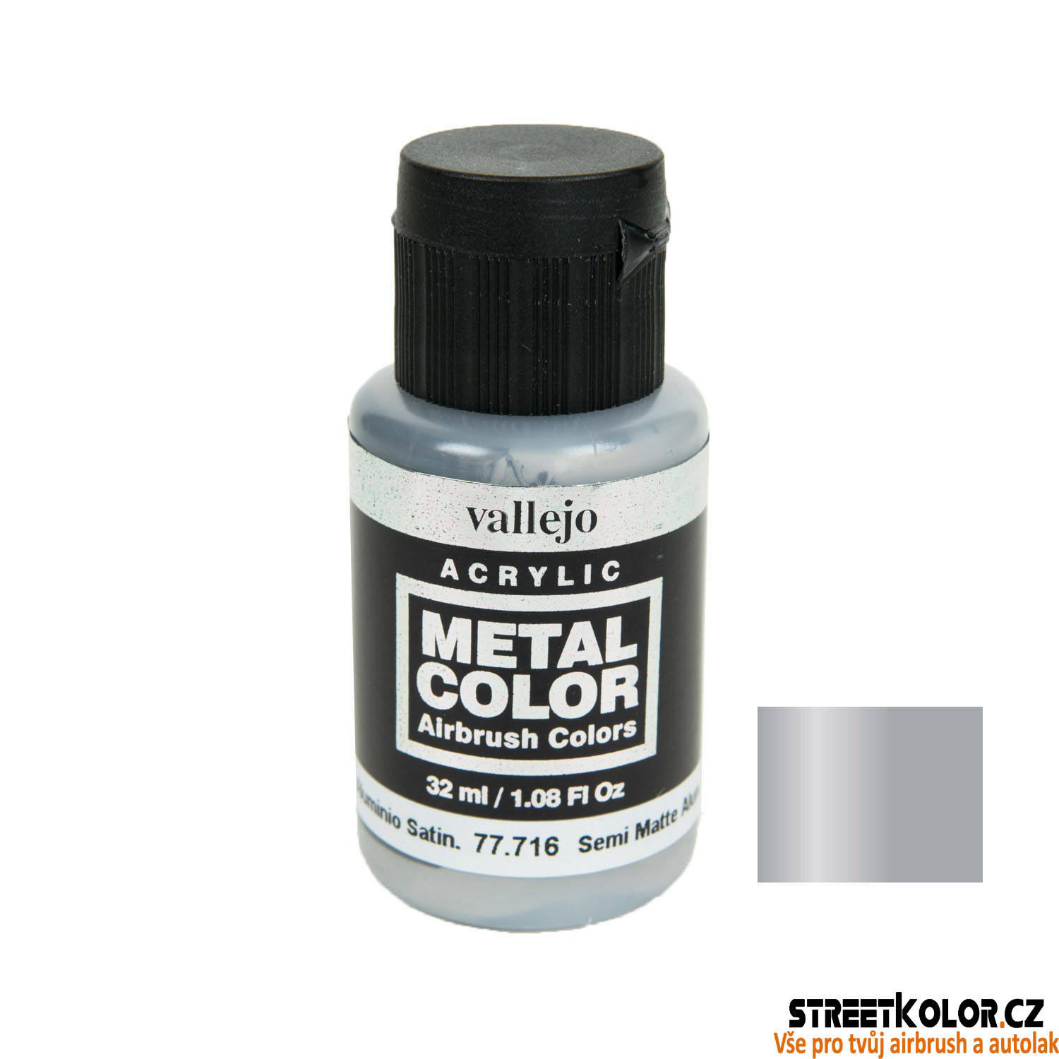 Vallejo 77.716 polomatná hliníková metalická airbrush barva 32 ml