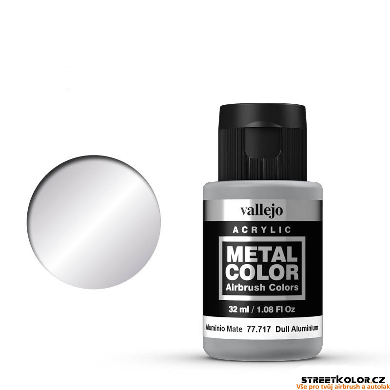 Vallejo 77.717 matná hliníková metalická airbrush barva 32 ml