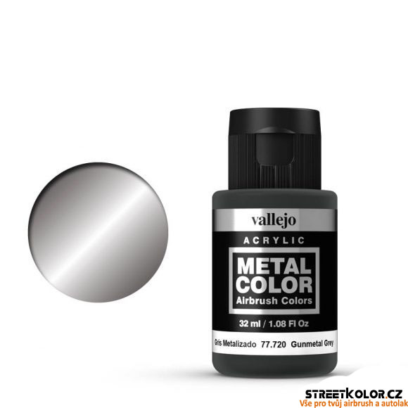 Vallejo 77.720 tmavě šedá metalická airbrush barva 32 ml