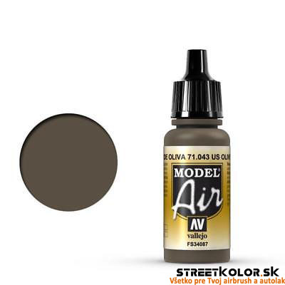 Vallejo 71.043 tmavá olivová akrylová airbrush barva 17 ml