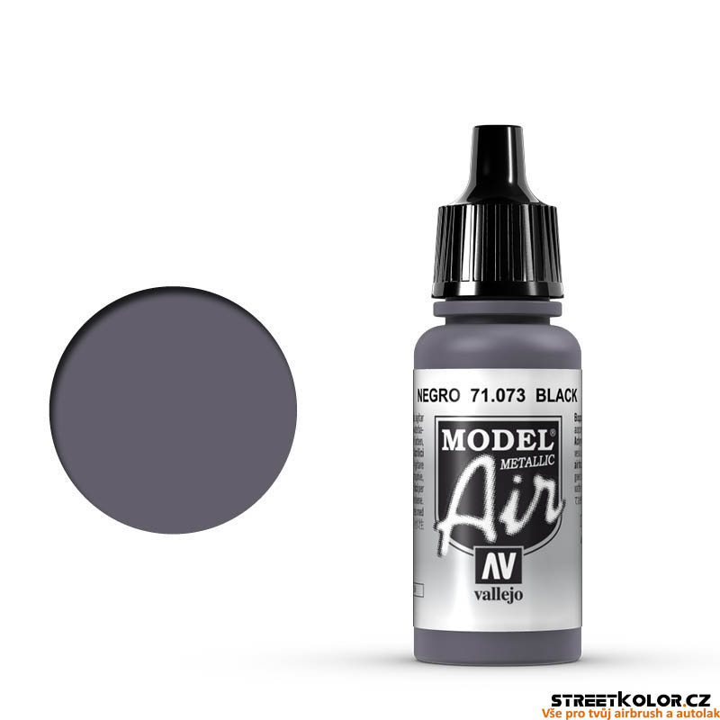 Vallejo 71.073 černá metalická akrylová airbrush barva 17 ml