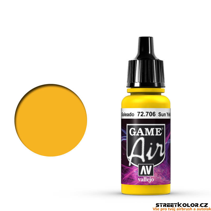 Vallejo Game Air 72.706 tmavě žlutá akrylová airbrush barva 17 ml