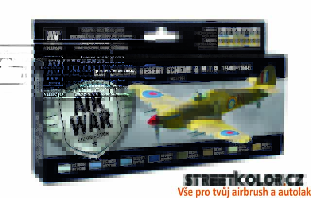 Vallejo 71.163 sada airbrush barev WWII RAF Desert 8x17 ml
