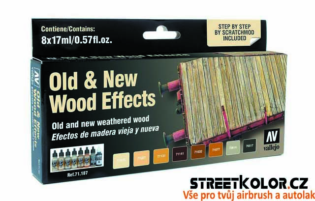 Vallejo 71.187 sada airbrush barev Old and New Wood Effects 8x17 ml