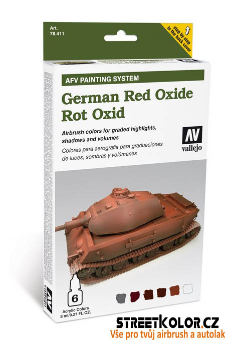 Vallejo 78.411 sada airbrush barev German Red Oxide 6x8 ml