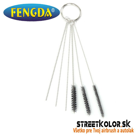 Fengda BD-432 6 dílná čistící sada kartáčků a drátů na čištění airbrush