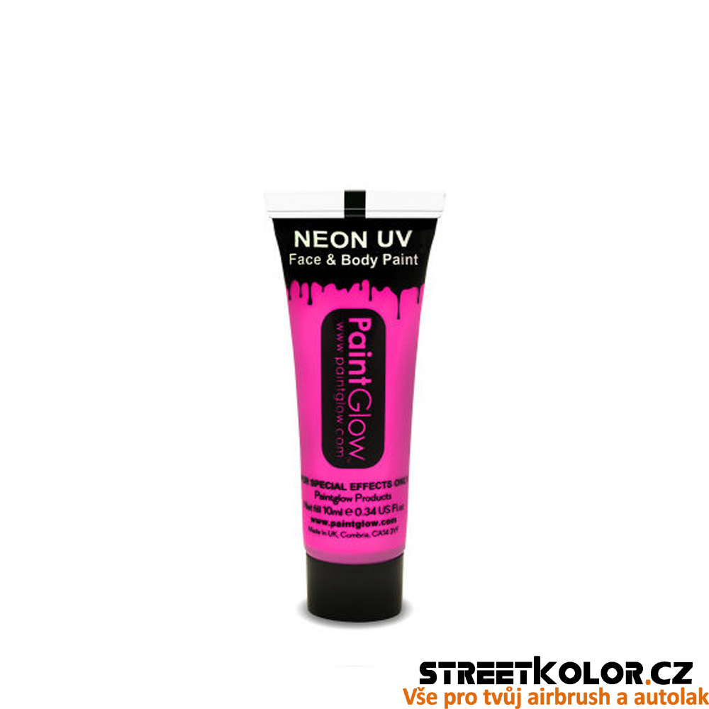 UV Fluorescentní barva Růžová na tělo a obličej, 10ml