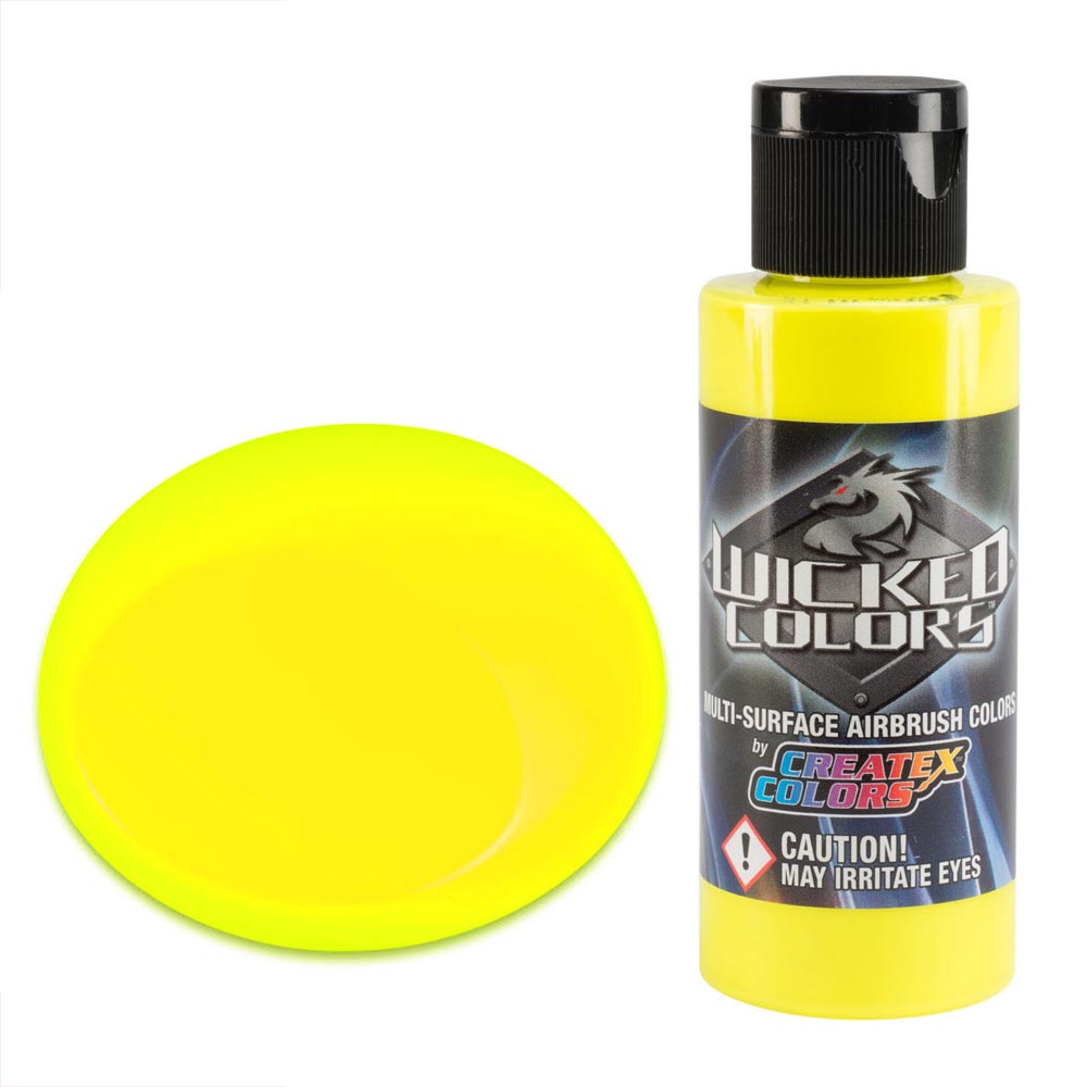 Wicked W024 Fluorescenční žlutá airbrush barva 60 ml
