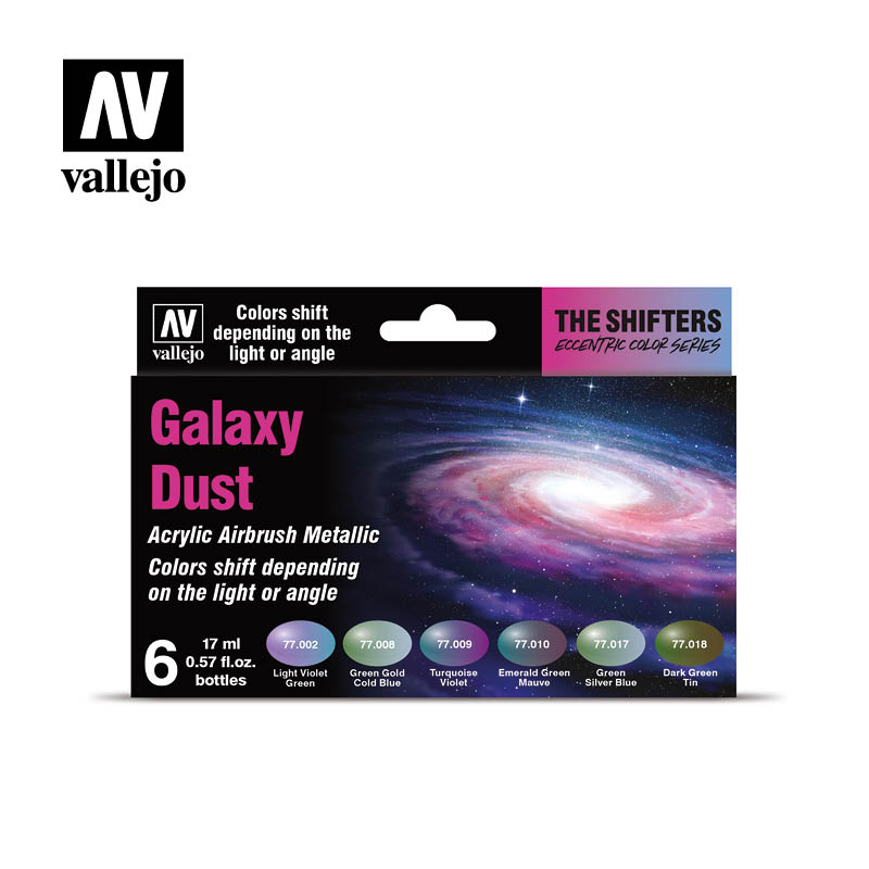Vallejo sada 77.092 airbrush barev Galaxy Dust 6x17 ml