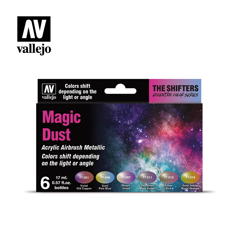 Vallejo sada 77.090 airbrush barev Magic Dust 6x17 ml