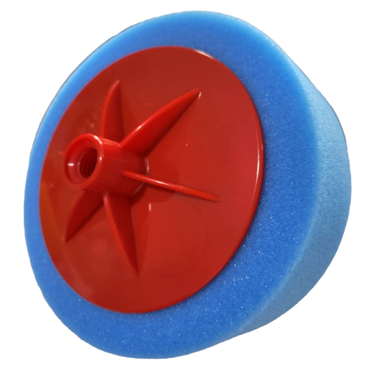 Modrý leštící pad - houbička profilovaná se závitem M14, Ø 150mm, tloušťka 5 cm