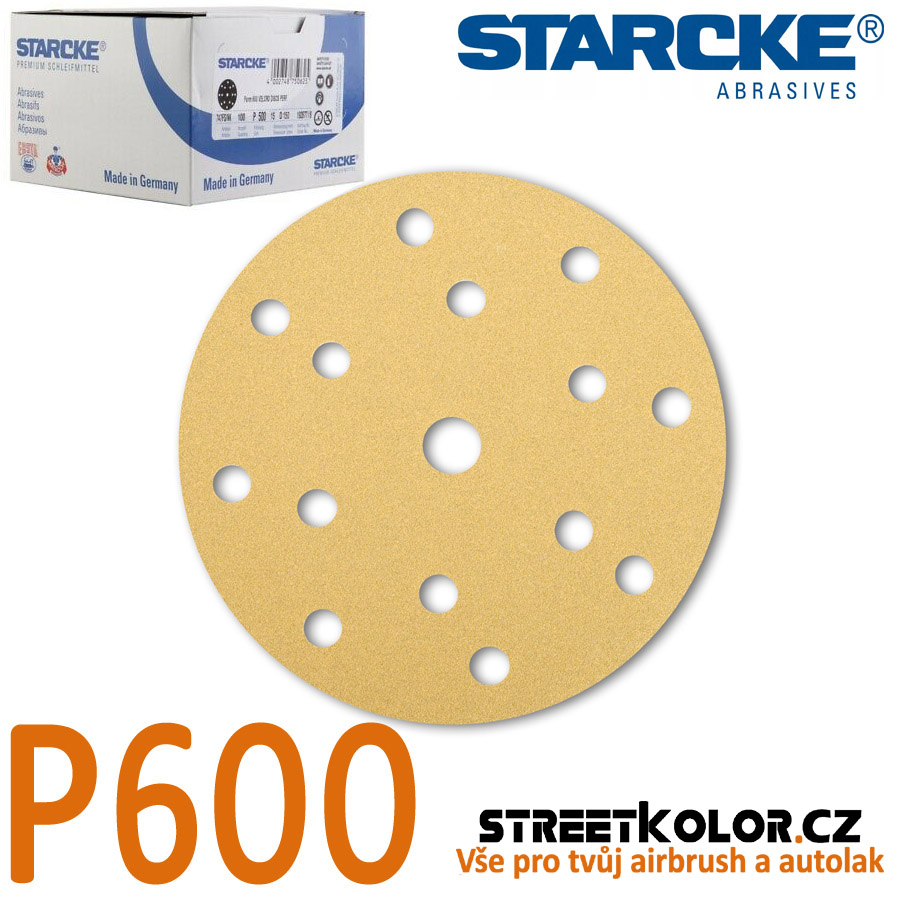 Starcke Brusný disk P600, 150mm, 14+1děr, 100ks
