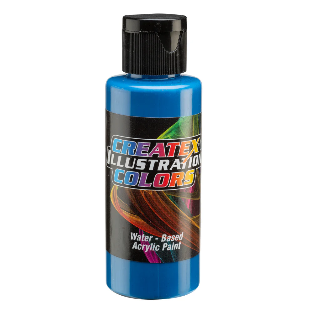 Ilustrační CMYK CYAN Světle modrá airbrush barva CreateX 60 ml – 5095 CMYK Cyan