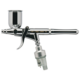 Airbrush pistole Iwata Revolution HP-TR2 0,5 mm s bočním plněním + odkalovací filtr a mazivo
