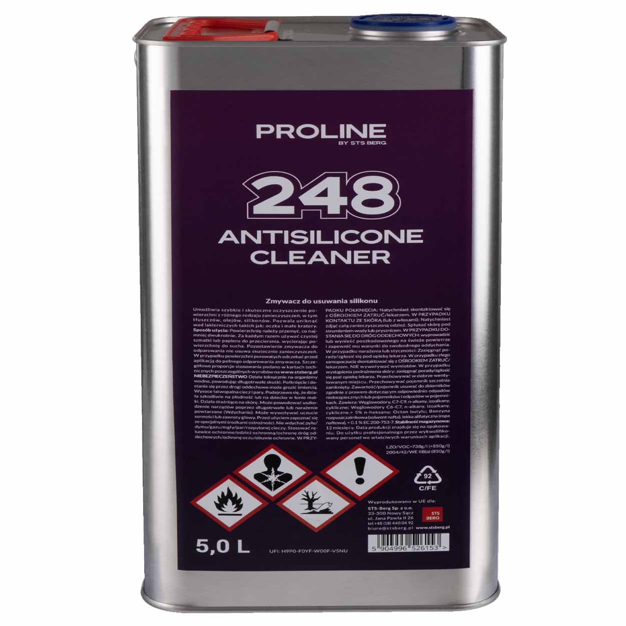 Antisilikón PROLINE 248, Odstraňovač silikonu - odmašťovač, 5 litrů