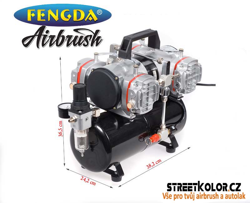 Výkonný čtyřpístovými airbrush kompresor Fengda ® AS-48A