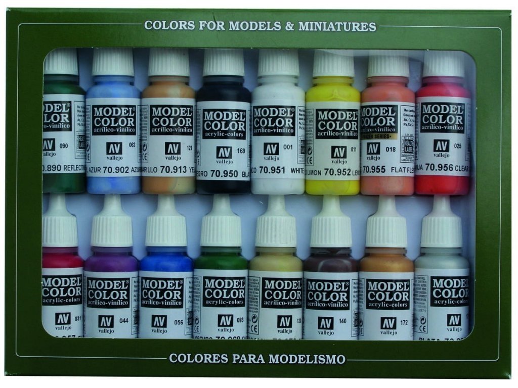 VALLEJO 70.140 Model Color Set Basic Colors Usa 16 color Set 17 ml