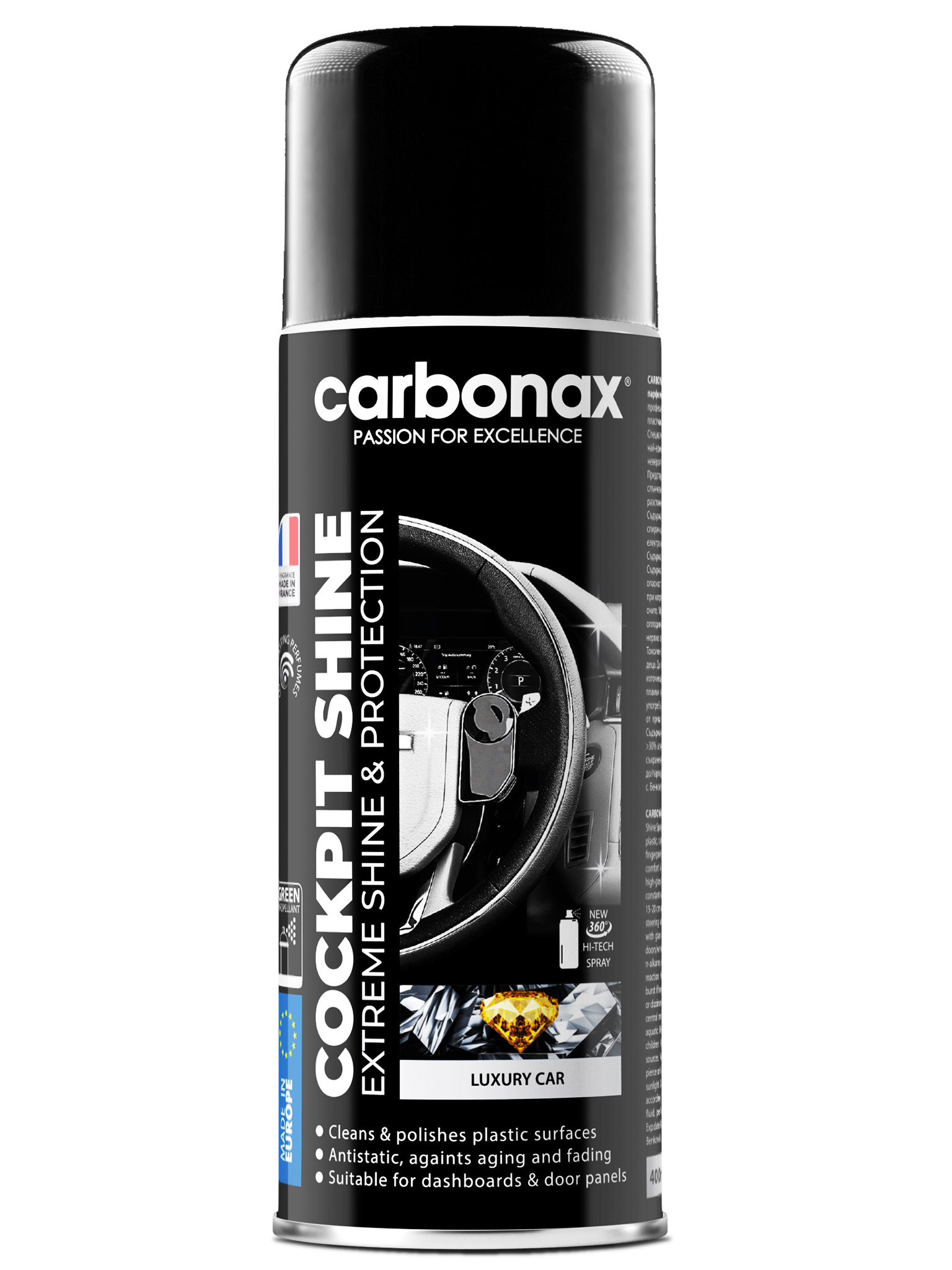 CARBONAX® Cockpit Shine - Luxury /silicone formula/, objem: 400ml
