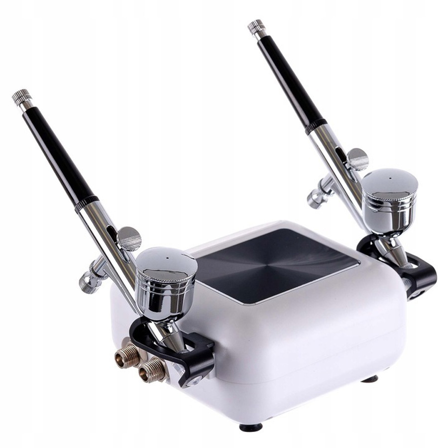 Airbrush set OCTAGON HSA9K WHITE s kompresorem a dvěma airbrush pistolemi s tryskou 0,3mm