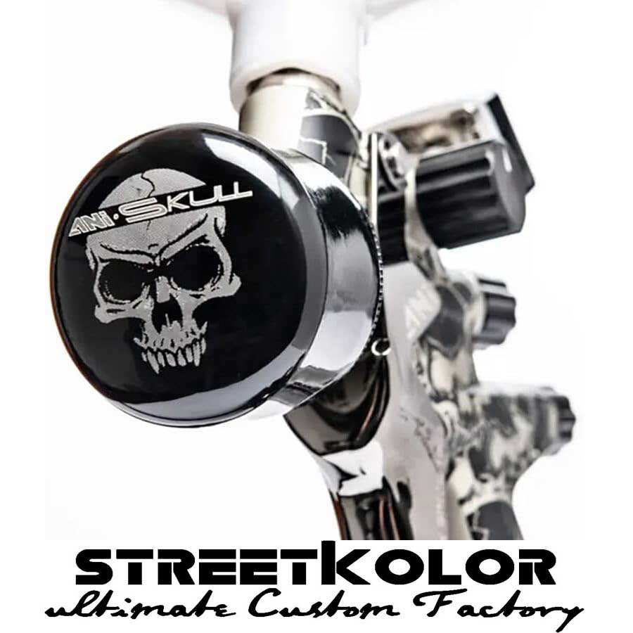 Stříkací pistole ANI SKULL/S TMD2 v kufru 3 v 1 (CLEAR, WB, HVLP) s digitálním manometrem 1,3 mm tryska – prémiová italská kvalita