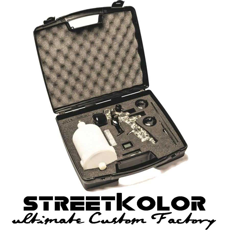 Stříkací pistole ANI SKULL/S TMD2 v kufru 3 v 1 (CLEAR, WB, HVLP) s digitálním manometrem 1,3 mm tryska – prémiová italská kvalita