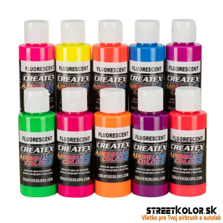 10x60ml CreateX fluorescenční sada airbush barev, 5817-00