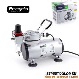 FENGDA ® FD18-2, Jednovalcový airbrush kompresor